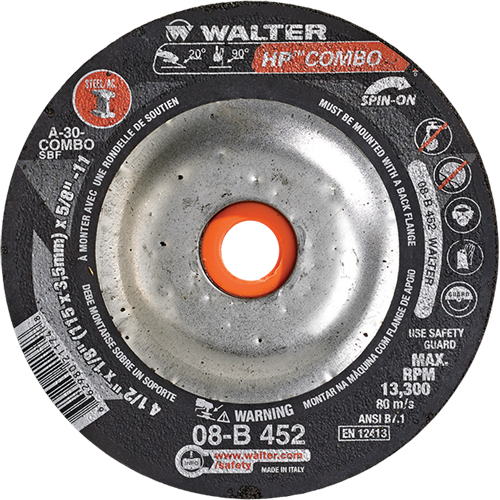 Meule combin&eacute;e HP Combo vissable, 4-1/2" x 1/8", Arbre de 5/8"-11, Type 27S Nuna Depot Inc.