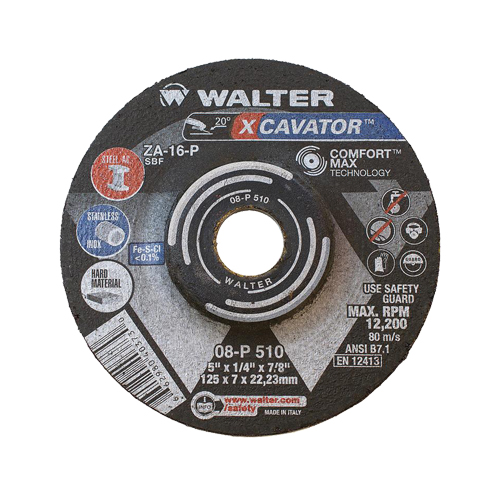 XCAVATOR Grinding Wheel, 5" x 1/4", 7/8"/5/8"-11 Arbor, Zirconium, Type 27 Nuna Depot Inc.
