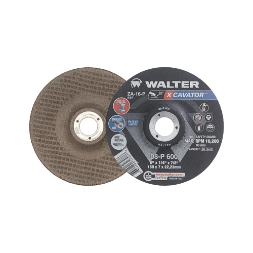 XCAVATOR Grinding Wheel, 6" x 1/4", 7/8" Arbor, Zirconium, Type 27 Nuna Depot Inc.
