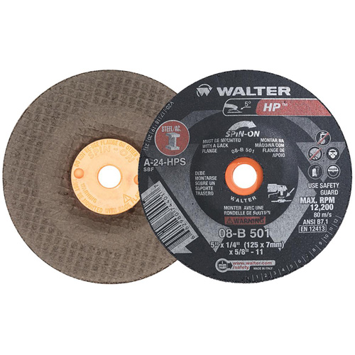 HP Spin-On Grinding Wheel, 5" x 1/4", 5/8"-11 Arbor, Type 28S Nuna Depot Inc.