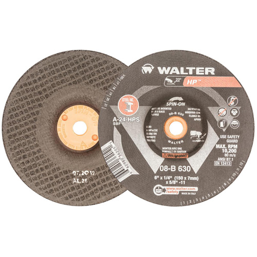 HP Grinding and Cutting Wheel, 6" x 1/4", 5/8"-11 Arbor, Aluminum Oxide, Type 27 Nuna Depot Inc.