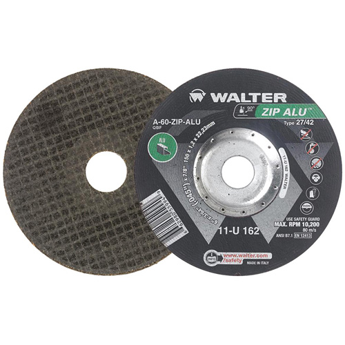Zip Alu Cut-Off Wheel, 6" x 3/64", 7/8" Arbor, Type 27, Aluminum Oxide, 10200 RPM Nuna Depot Inc.