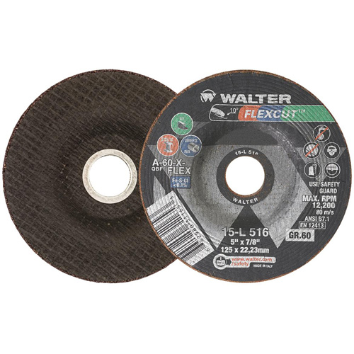 Meule FLEXCUT, 5", 60 Grain, Oxyde d'aluminium, 7/8", 12 200 Tr/min, Type 29 Nuna Depot Inc.