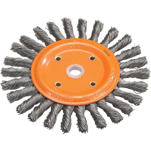 Knot-Twisted Wire Bench Wheel, 8" Dia., 0.0118" Fill, 5/8" Arbor, Steel Nuna Depot Inc.