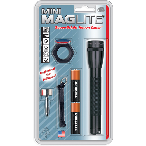 Mini&reg; Flashlights, Incandescent, 14 Lumens, AA Batteries Nuna Depot Inc.