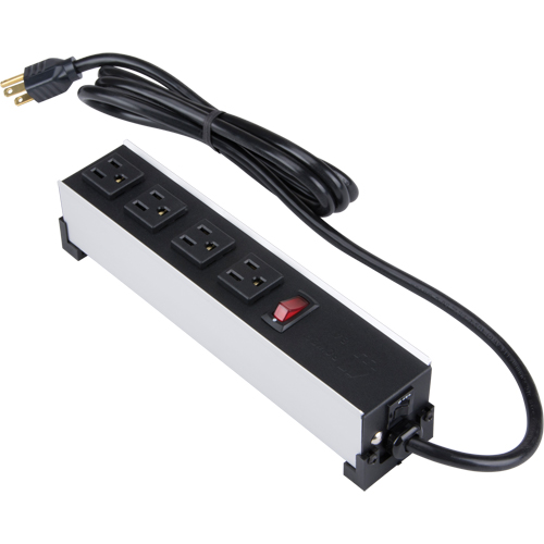 Indoor Brushed Aluminum Power Bar, 4 Outlet(s), 6' Nuna Depot Inc.