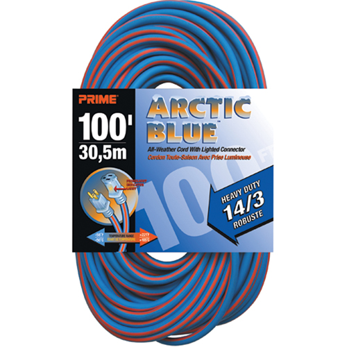 Arctic Blue Extension Cord, All-Weather, SJEOW, 14/3 AWG, 13 A, 100' Nuna Depot Inc.