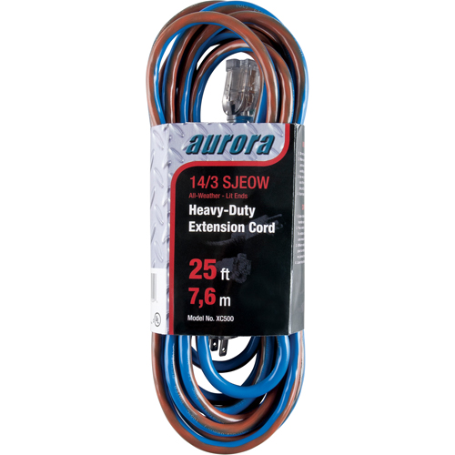 TPE-Rubber Extension Cord With Light Indicator, All-Weather, SJEOW, 14/3 AWG, 15 A, 25' Nuna Depot Inc.