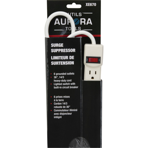 Limiteur de surtension, 6 Prises, 200 J, 1875 W, Cordon 3' Nuna Depot Inc.