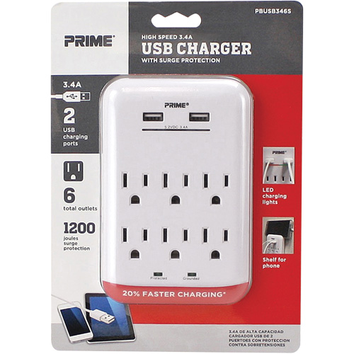 Prime&reg; USB Charger with Surge Protector Nuna Depot Inc.