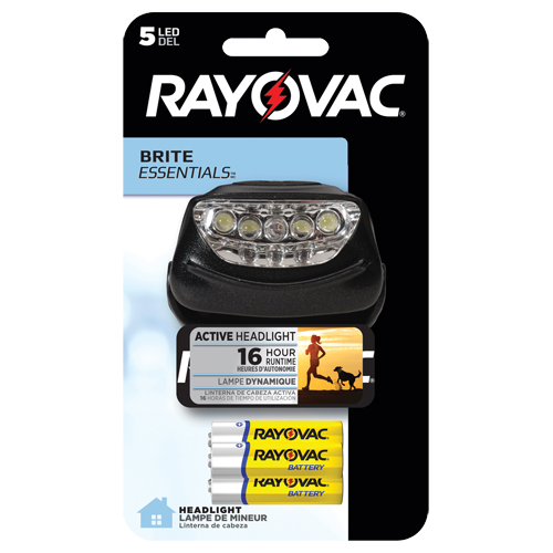 Lampe frontale Brite Essentials, DEL, 14 lumens, 16 hres de fonctionnement, piles AAA Nuna Depot Inc.