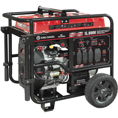 G&eacute;n&eacute;ratrice &agrave; essence &agrave; deux cylindres en V, 15 000 W de surtension, 12 500 W nominale, 120 V/240 V, R&eacute;servoir de 40 L Nuna Depot Inc.