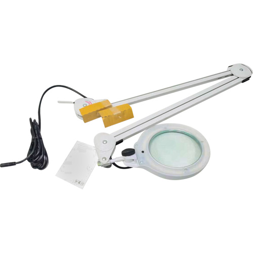 Lampe grossissante, Dioptrie 3, Ampoule DEL, Bras de 45", Pinces serre-joints, Gris Nuna Depot Inc.