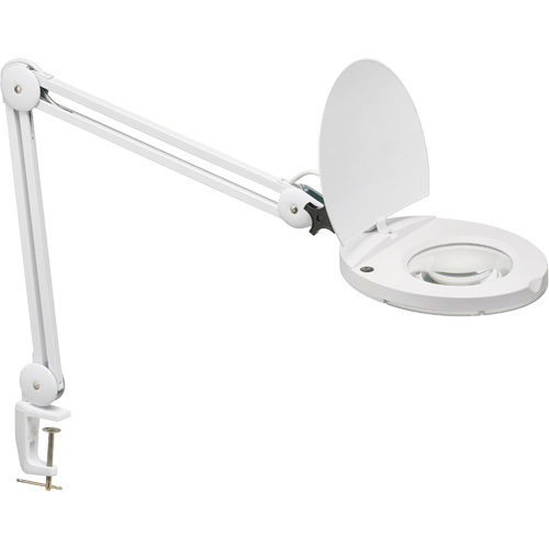 Adjustable Magnifier Lamp, 5 Diopter, LED Light, 47" Arm, C-Clamp, White Nuna Depot Inc.