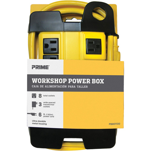 Bloc d'alimentation pour atelier, 8 Prise(s), 6', 15 A, 1875 W, 125 V Nuna Depot Inc.