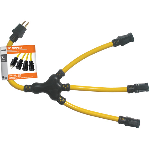 "W" Adapter, Outdoor, STW, 12/3 AWG, 15 A, 3 Outlet(s), 2' Nuna Depot Inc.