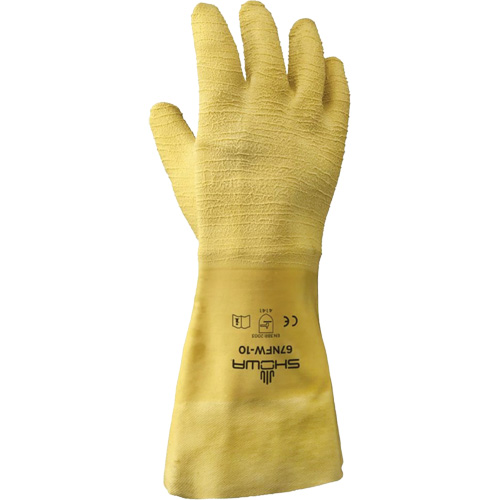Gants pour usage g&eacute;n&eacute;ral 67NFW, 10/Grand, R&ecirc;vetement Latex de caoutchouc, Enveloppe en Coton Nuna Depot Inc.