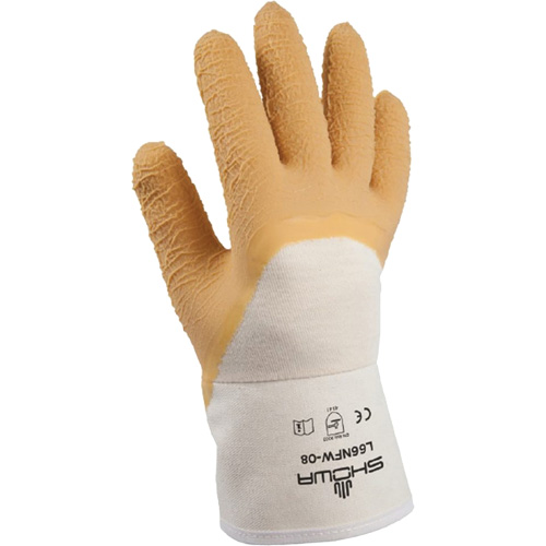 Gants pour usage g&eacute;n&eacute;ral L66NFW, 8/Petit, R&ecirc;vetement Latex de caoutchouc, Enveloppe en Coton Nuna Depot Inc.
