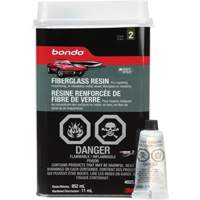 Bondo&reg; Fibreglass Resin, Two-Part, 852 ml, Bottle, Off-White Nuna Depot Inc.