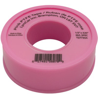Teflon&reg; Tape, 520" L x 1/2" W, Pink Nuna Depot Inc.