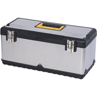 JPSTB-22 Boîte &agrave; outils en acier inoxydable, 11" P x 22-1/2" la x 10-3/4" h, Noir/Gris Nuna Depot Inc.