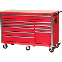PRC5610 Pro Series Roller Cabinet, 10 Drawers, 55-9/10" W x 24-1/10" D x 39-7/10" H, Red Nuna Depot Inc.