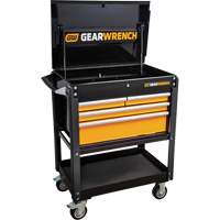 Utility Cart, 4 Drawers, 33" L x 21" W x 42" H, Black/Orange Nuna Depot Inc.