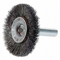 Crimped Wire Wheel Brush with 1/4" Shank, 3" Dia., 0.014" Fill, 1/4" Arbor Nuna Depot Inc.
