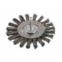Knot Wire Wheel Brushes - Standard Twist Knot with 1/4" Shank, 3" Dia., 0.014" Fill, Steel Nuna Depot Inc.