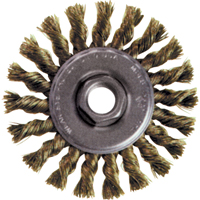 High Speed Small Grinder Knot Wire Wheel Brush, 4" Dia., 0.02" Fill, 5/8"-11 Arbor, Stainless Steel Nuna Depot Inc.