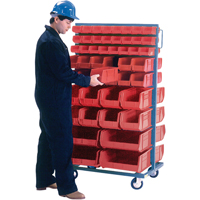 Double-Sided Mobile Bin Rack, Double-sided, 96 bins, 36" W x 24" D x 63" H Nuna Depot Inc.
