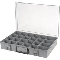 Compartment Case, Plastic, 24 Slots, 18-1/2" W x 13" D x 3" H, Grey Nuna Depot Inc.