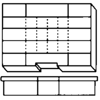 Compartment Case, Plastic, 15-1/2" W x 11-3/4" D x 2-1/2" H, Grey Nuna Depot Inc.