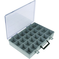 Compartment Case, Plastic, 24 Slots, 15-1/2" W x 11-3/4" D x 2-1/2" H, Grey Nuna Depot Inc.