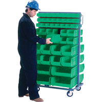 Double-Sided Mobile Bin Rack, Double-sided, 96 bins, 36" W x 24" D x 63" H Nuna Depot Inc.