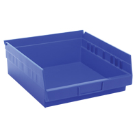 Shelf Bins, 11-1/8" W x 4" H x 11-5/8" D, Blue, 30 lbs. Capacity Nuna Depot Inc.