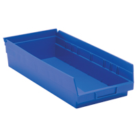 Shelf Bins, 8-3/8" W x 4" H x 17-7/8" D, Blue, 40 lbs. Capacity Nuna Depot Inc.