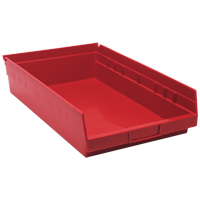 Shelf Bins, 11-1/8" W x 4" H x 17-7/8" D, Red, 40 lbs. Capacity Nuna Depot Inc.