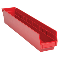 Bacs de rangement pour tablettes, 4-1/8" la x 4" H x 23-5/8" p, Rouge, Capacit&eacute; 50 lb Nuna Depot Inc.
