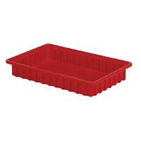 Divider Box&reg; Containers, Polyethylene, 16.5" W x 10.9" D x 2.5" H, Red Nuna Depot Inc.