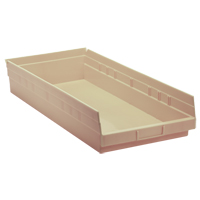 Economy Shelf Bin, 11-1/8" W x 4" H x 23-5/8" D, Ivory, 60 lbs. Capacity Nuna Depot Inc.