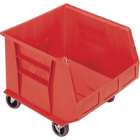 Mobile Bin, 14" H x 16-1/2" W x 18" D, 75 lbs. Capacity, Red Nuna Depot Inc.