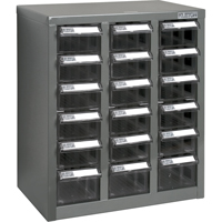 Casiers pour pi&egrave;ces KPC-600, Acier galvanis&eacute;, 18 tiroirs, 13-9/10" x 8-7/10" x 16-3/10", Gris Nuna Depot Inc.