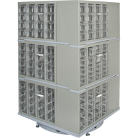 Heavy-Duty Industrial Carousel Drawer Cabinet, Steel, 192 Drawers, 27" W x 27" D x 48" H, Grey Nuna Depot Inc.