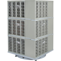 Heavy-Duty Industrial Carousel Drawer Cabinet, Steel, 240 Drawers, 27" W x 27" D x 48" H, Grey Nuna Depot Inc.