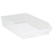 Shelf Bins, 11-1/8" W x 4" H x 17-7/8" D, Clear, 40 lbs. Capacity Nuna Depot Inc.
