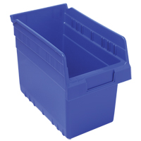 Store-Max Shelf Bins, 6-5/8" W x 8" H x 11-5/8" D, Blue, 44 lbs. Capacity Nuna Depot Inc.