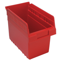 Store-Max Shelf Bins, 6-5/8" W x 8" H x 11-5/8" D, Red, 44 lbs. Capacity Nuna Depot Inc.