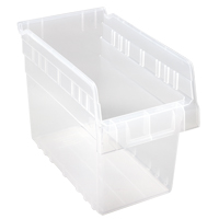 Store-Max Shelf Bins, 6-5/8" W x 8" H x 11-5/8" D, Clear, 44 lbs. Capacity Nuna Depot Inc.