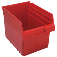 Store-Max Shelf Bins, 8-3/8" W x 8" H x 11-5/8" D, Red, 44 lbs. Capacity Nuna Depot Inc.